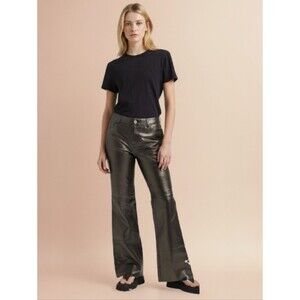 Identity Black Leather Pants Size 8